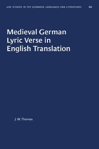 Cover Medieval German Lyric Verse in English Translation