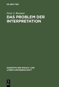 Cover Das Problem der Interpretation