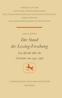 Cover Der Stand der Lessing-Forschung