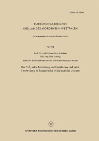 Cover Der Tuff, seine Entstehung und Konstitution und seine Verwendung im Baugewerbe im Spiegel der Literatur