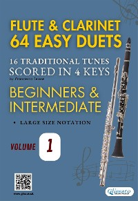 Cover Flute and Clarinet 64 easy duets - 16 Traditional tunes (volume 1)