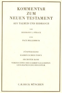 Cover Kommentar zum Neuen Testament aus Talmud und Midrasch Bd. 5/6: Rabbinischer Index, Verzeichnis der Schriftgelehrten, geographisches Register