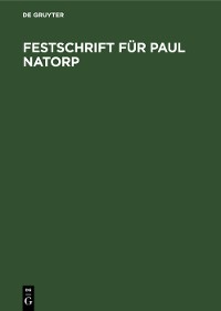 Cover Festschrift für Paul Natorp