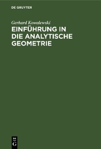 Cover Einführung in die analytische Geometrie