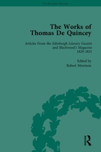 Cover Works of Thomas De Quincey, Part I Vol 7