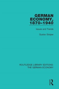 Cover German Economy, 1870-1940