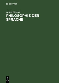 Cover Philosophie der Sprache