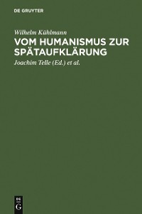 Cover Vom Humanismus zur Spätaufklärung