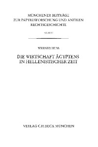 Cover Münchener Beiträge zur Papyrusforschung Heft 105: Die Wirtschaft Ägyptens in hellenistischer Zeit