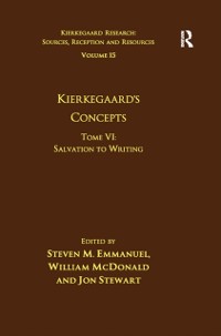 Cover Volume 15, Tome VI: Kierkegaard's Concepts