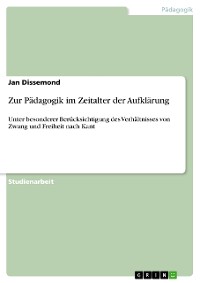 Cover Zur Pädagogik im Zeitalter der Aufklärung