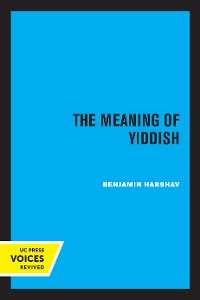 Cover The Meaning of Yiddish