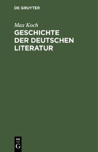 Cover Geschichte der deutschen Literatur