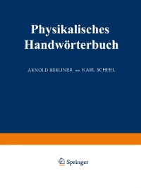 Cover Physikalisches Handwörterbuch