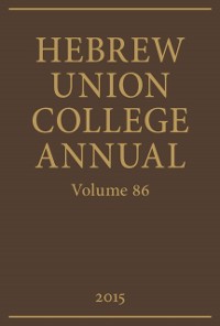Cover Hebrew Union College Annual Volume 86
