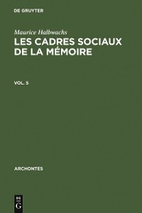 Cover Les cadres sociaux de la mémoire