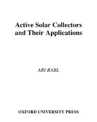 Cover Active Solar Collectors and Their Applications