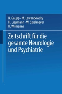 Cover Zeitschrift für die gesamte Neurologie und Psychiatrie