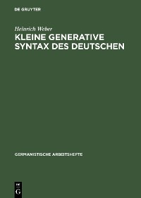 Cover Kleine generative Syntax des Deutschen