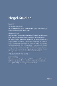 Cover Hegel-Studien Band 33