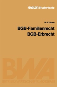 Cover BGB — Familienrecht, BGB — Erbrecht
