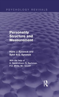Cover Personality Structure and Measurement (Psychology Revivals)