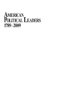 Cover American Political Leaders 1789-2009