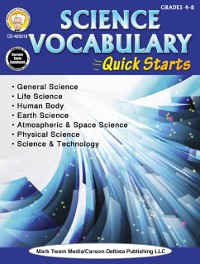 Cover Science Vocabulary Quick Starts, Grades 4 - 9