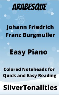 Cover Arabesque Easy Piano Sheet Music with Colored Notation