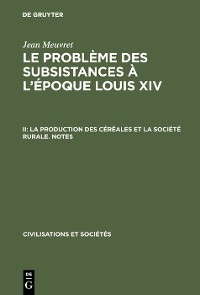 Cover La production des céréales et la société rurale – Notes