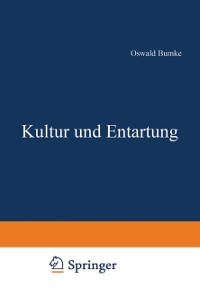 Cover Kultur und Entartung