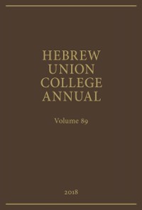 Cover Hebrew Union College Annual Volume 89 (2018)