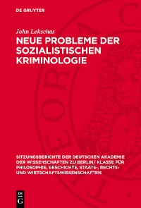 Cover Neue Probleme der sozialistischen Kriminologie