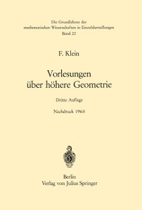 Cover Vorlesungen über Höhere Geometrie