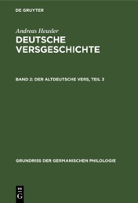 Cover Der altdeutsche Vers, Teil 3