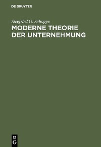Cover Moderne Theorie der Unternehmung
