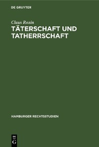 Cover Täterschaft und Tatherrschaft