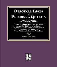 Cover Original Lists of Persons of Quality, 1600-1700