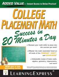 Cover College Placement Math Success in 20 Minutes a Day