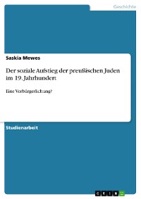 Cover Der soziale Aufstieg der preußischen Juden im 19. Jahrhundert