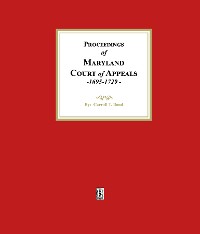 Cover Proceedings of the Maryland Court of Appeals, 1695-1729