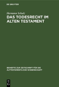 Cover Das Todesrecht im Alten Testament
