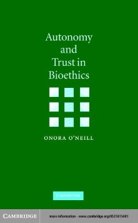 Cover Autonomy and Trust in Bioethics