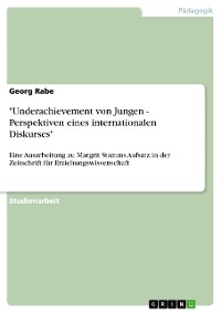 Cover "Underachievement von Jungen - Perspektiven eines internationalen Diskurses"