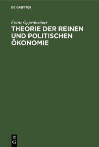 Cover Theorie der reinen und politischen Ökonomie