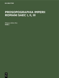 Cover Prosopographia Imperii Romani Saec I, II, III. Pars I