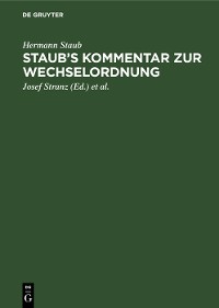 Cover Staub’s Kommentar zur Wechselordnung