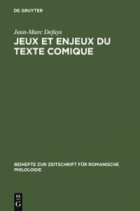 Cover Jeux et enjeux du texte comique