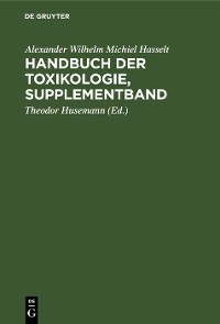 Cover Handbuch der Toxikologie, Supplementband