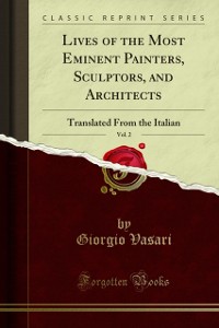 Cover Lives of the Most Eminent Painters, Sculptors, and Architects